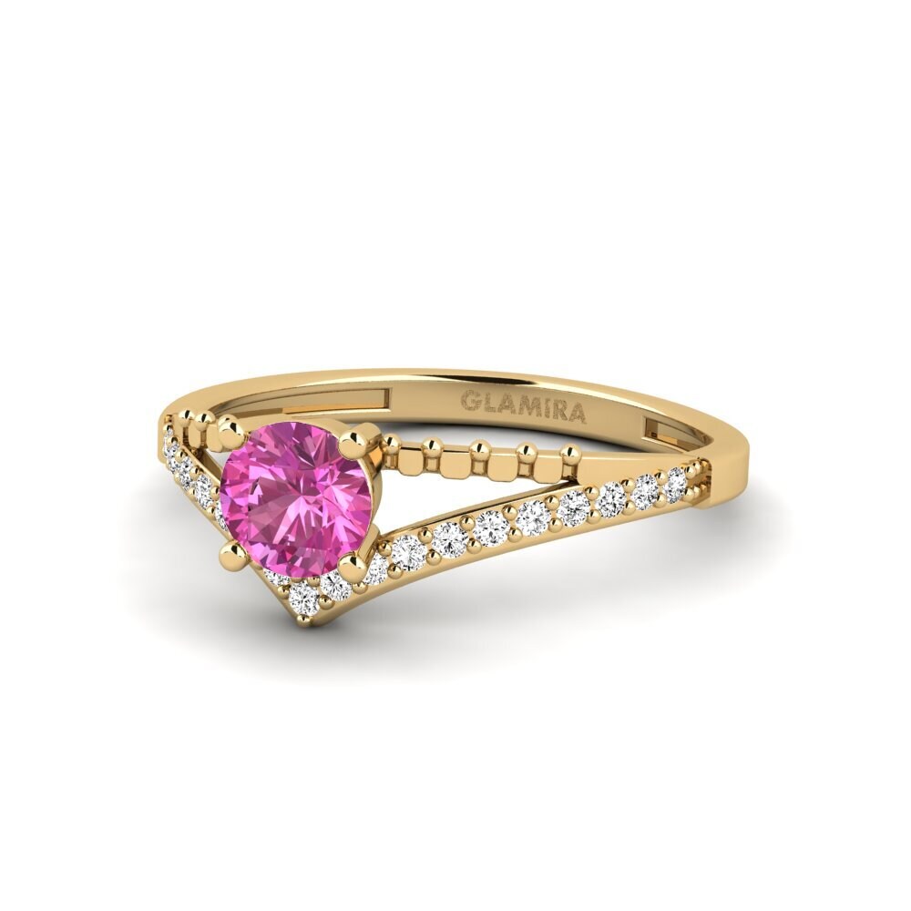 Pink Topaz Engagement Ring Zensben
