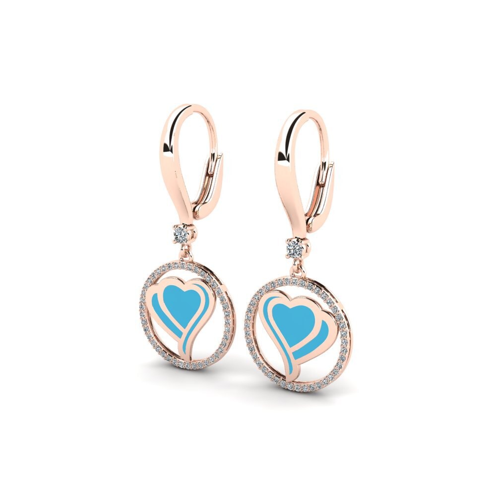 14k Oro Rosa Pendiente de mujer Bavi