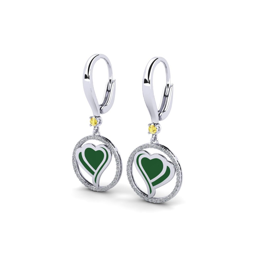 Đá Sapphire Vàng Bông tai nữ Bavi