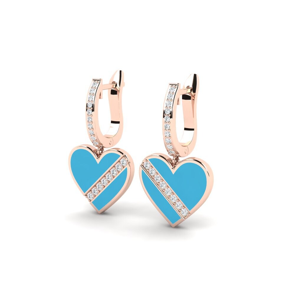 14k Oro Rosa Pendiente de mujer Belgodere