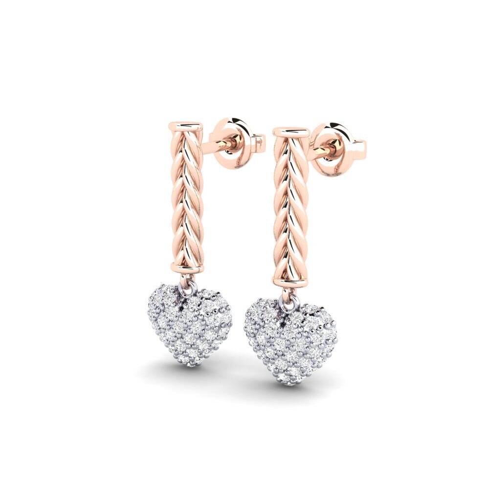 Weiß & Rotgold 585 Damen ohrring Arneis