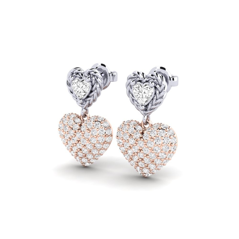 Weiß & Rotgold 585 Damen ohrring Brulee