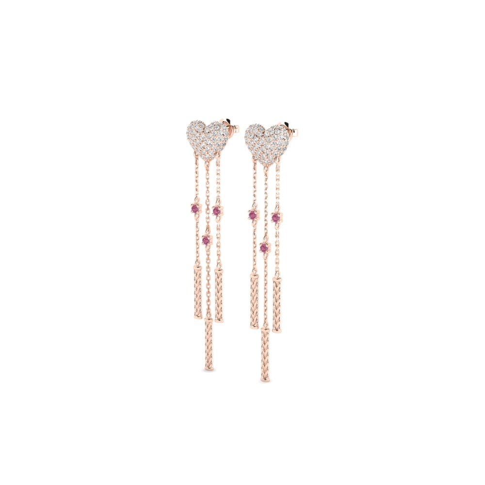 9ct Rose Gold Rhodolite Garnet Women's Earring Cendol