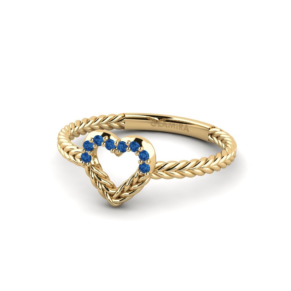 Zircônia azul escuro Anel Okara