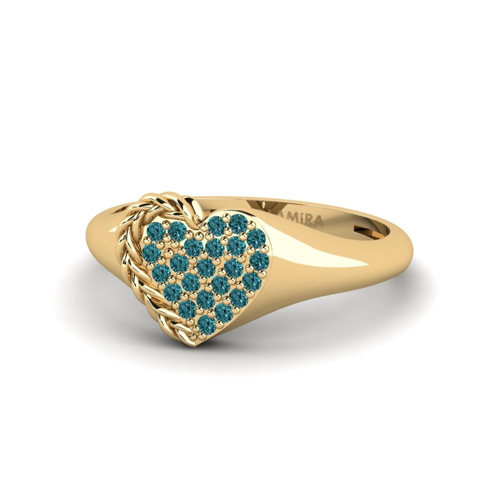 Diamante Azul Anillo Olocufe