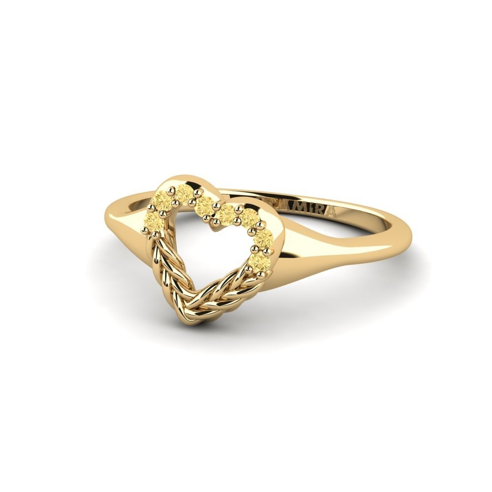 Diamante Amarelo Anéis de Mindinho Pendembu