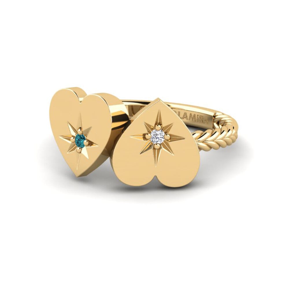 Diamante Azul Anillo Renmenou