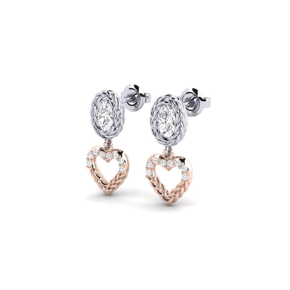 Weiß & Rotgold 585 Damen ohrring Sambrial