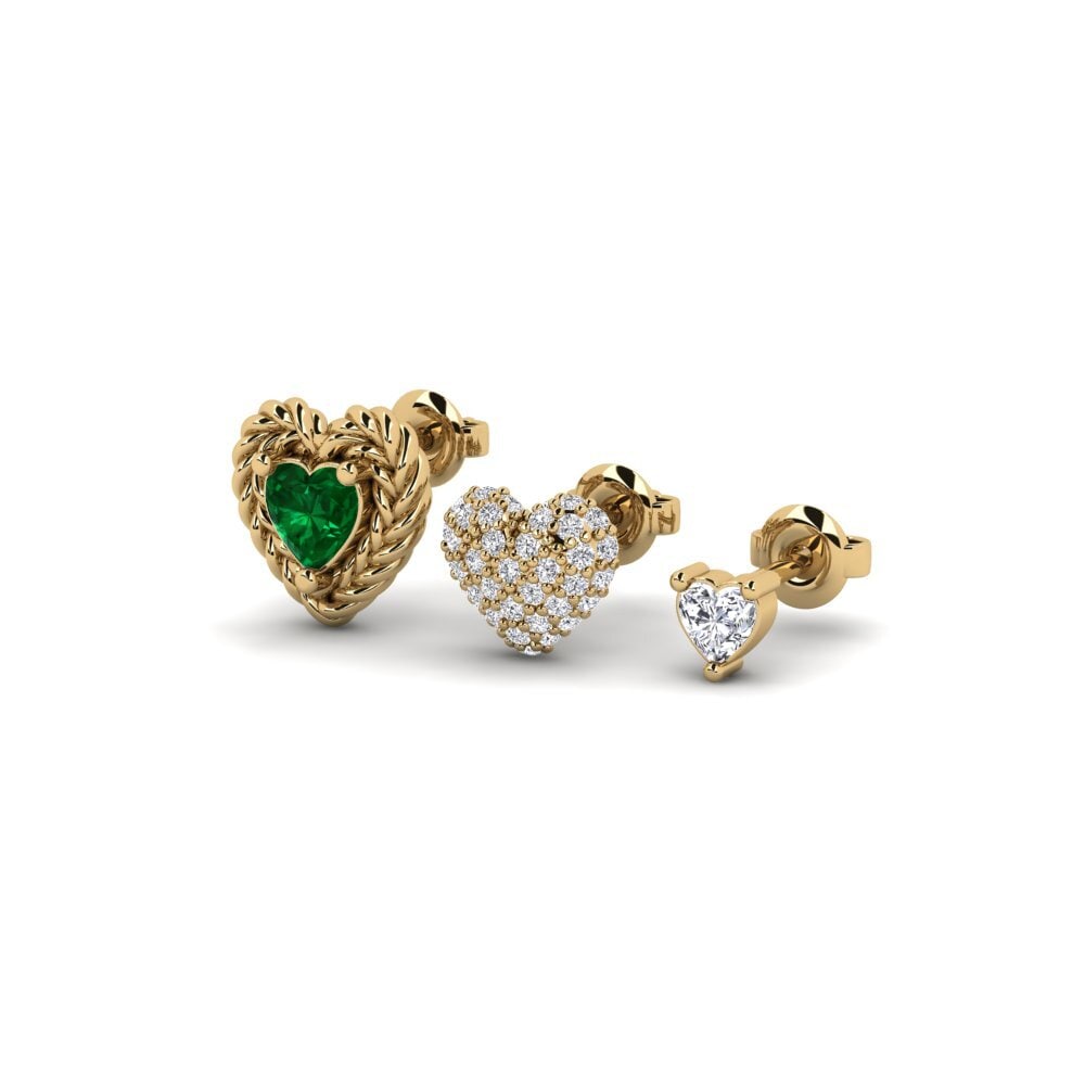 Émeraude (créée en laboratoire) Boucle d'oreille femme Tresleches - SET