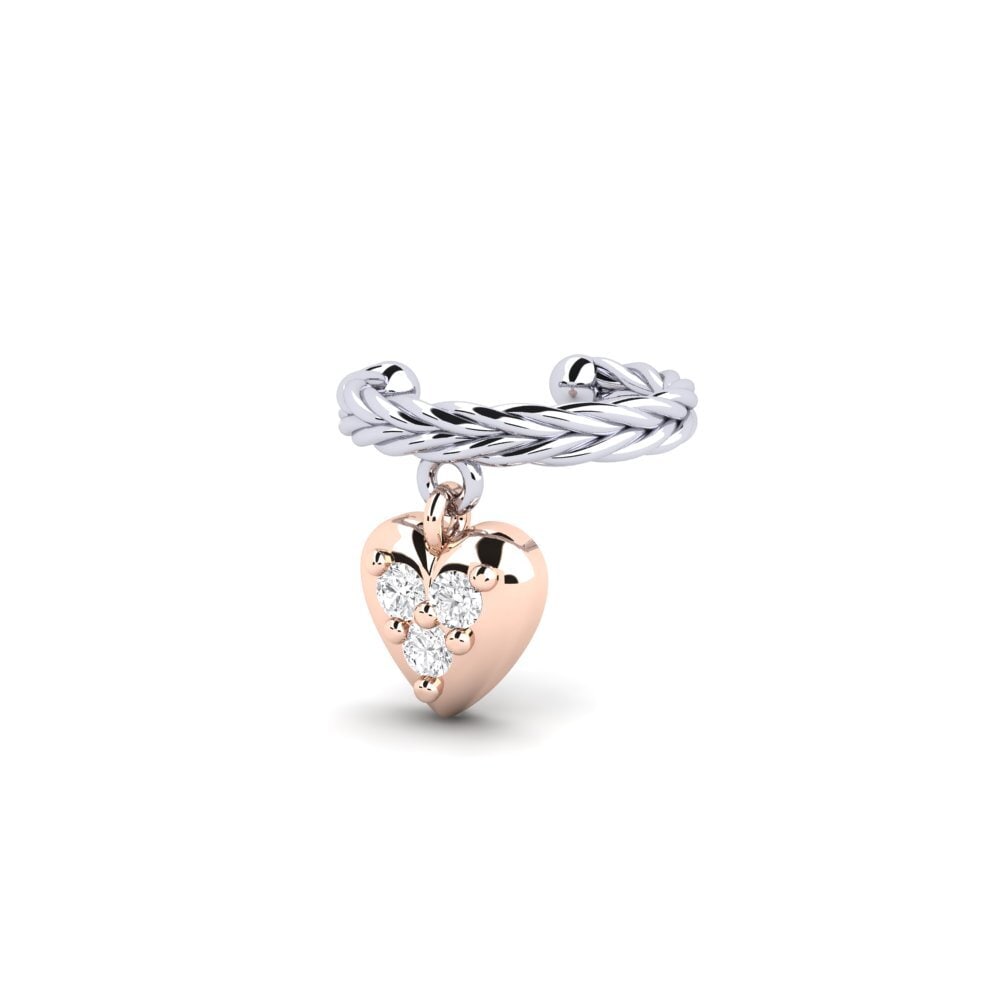 Weiß & Rotgold 585 Damen ohrring Wiltshire - A