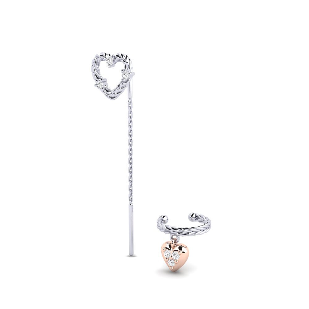 Weiß & Rotgold 585 Damen ohrring Wiltshire - SET