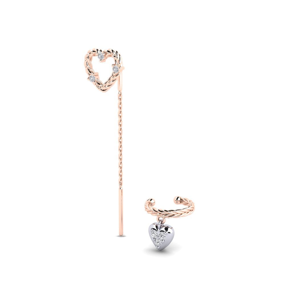 18k Oro Rosa/Blanco Pendiente de mujer Wiltshire - SET