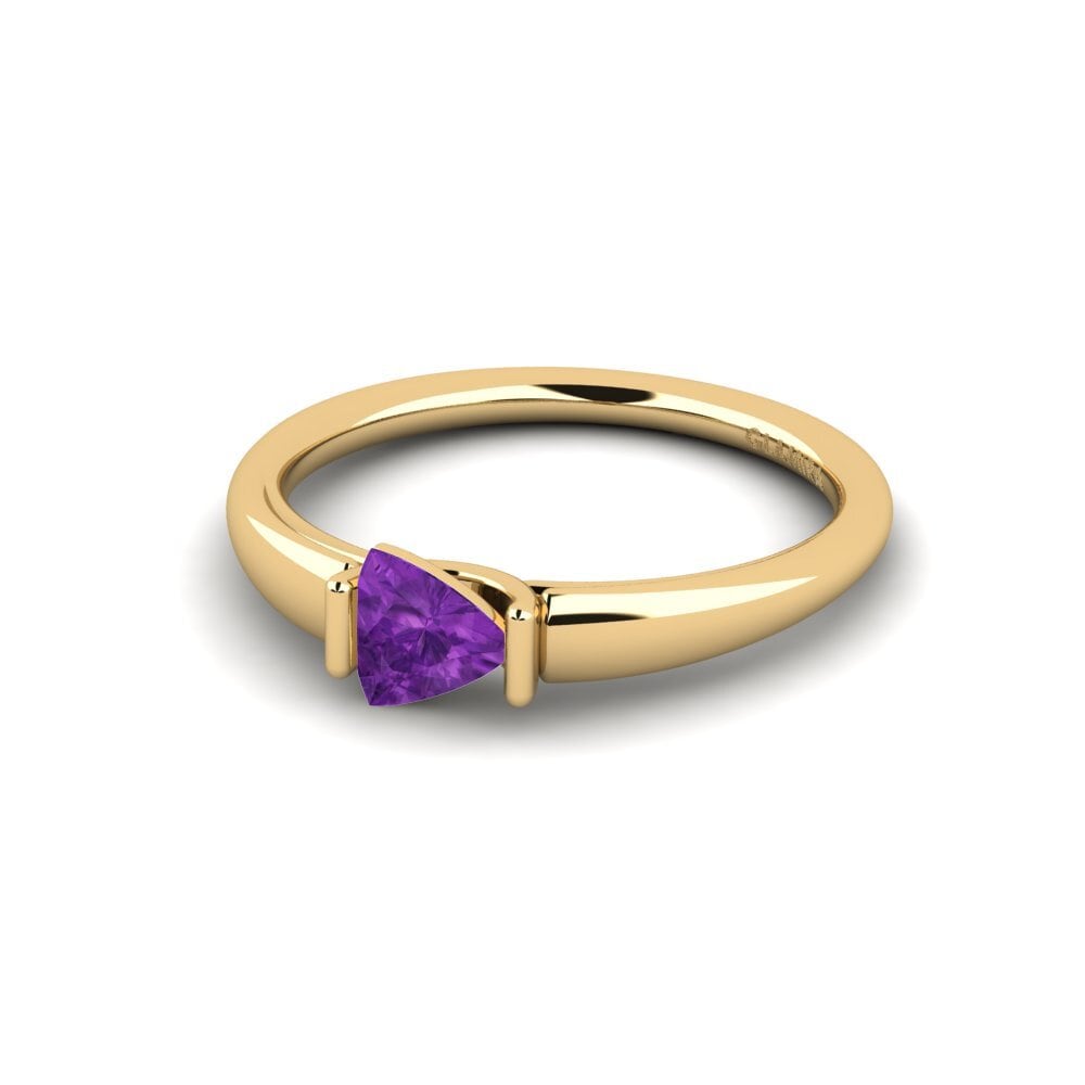 Trillion Amethyst Engagement Ring Erkuyut