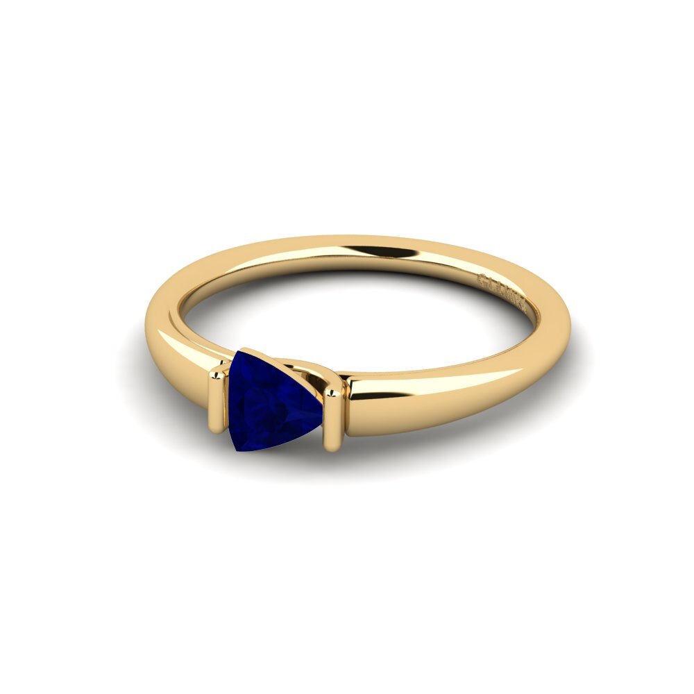 Trillion Sapphire Engagement Ring Erkuyut