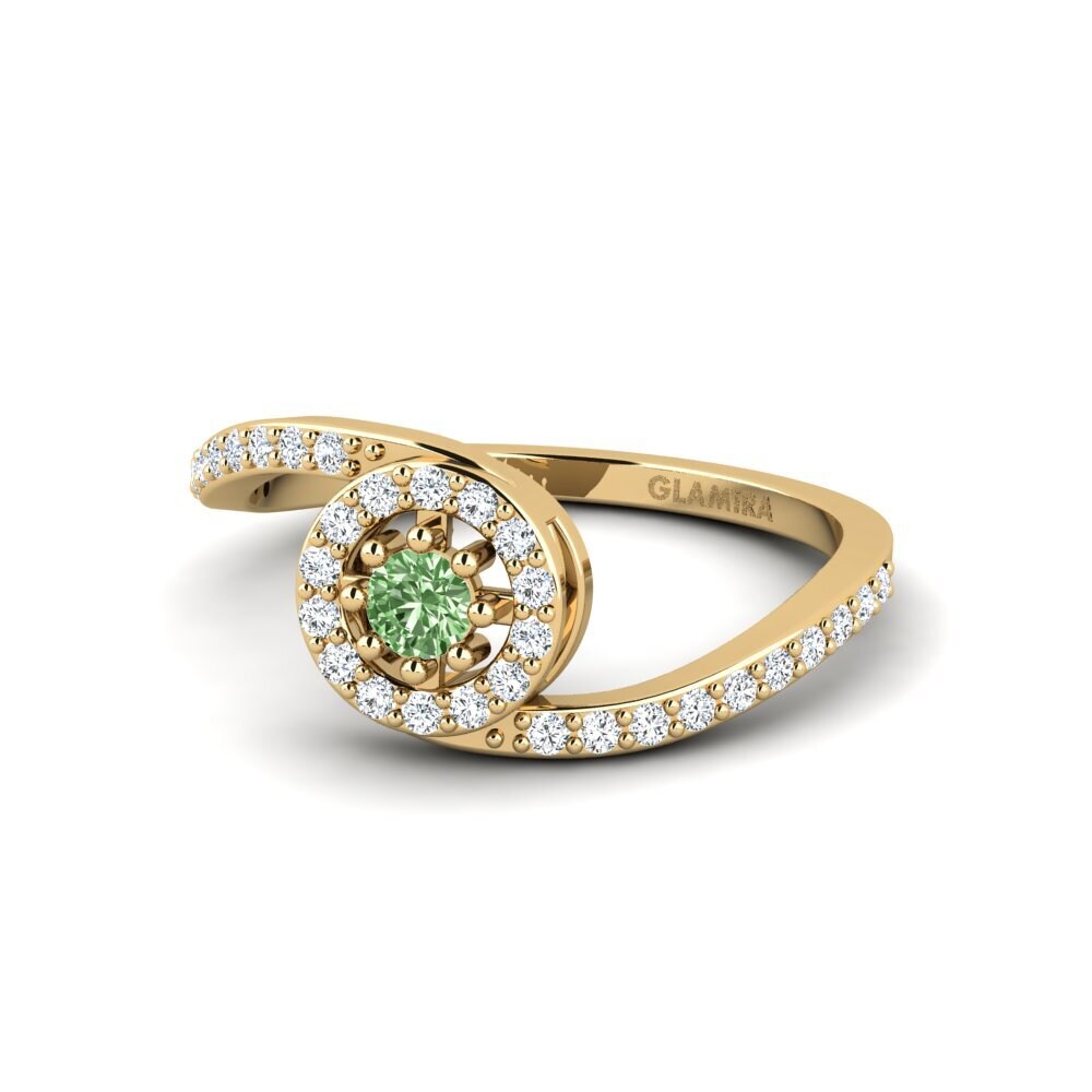 Diamante Verde Anillo de compromiso Fyhtes