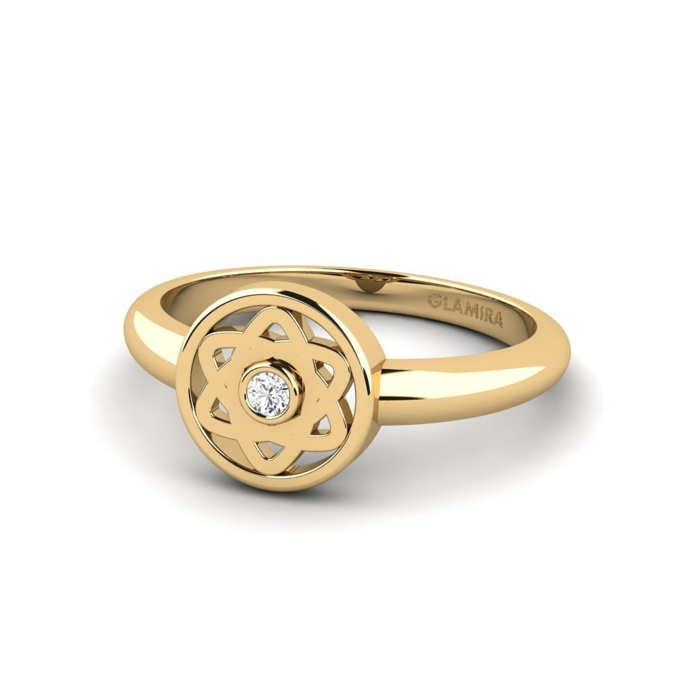 Zafiro blanco Anillo de compromiso Metona