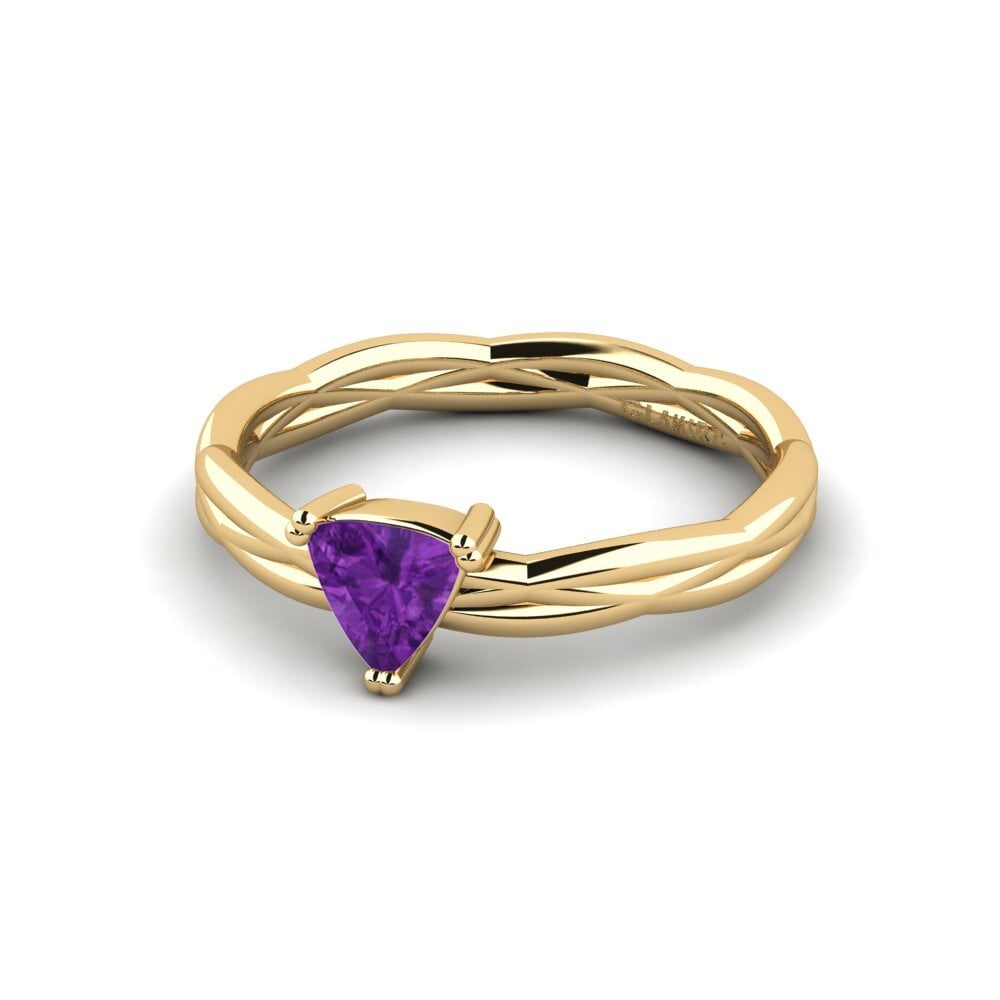 Trillion Amethyst Engagement Ring Tribnys