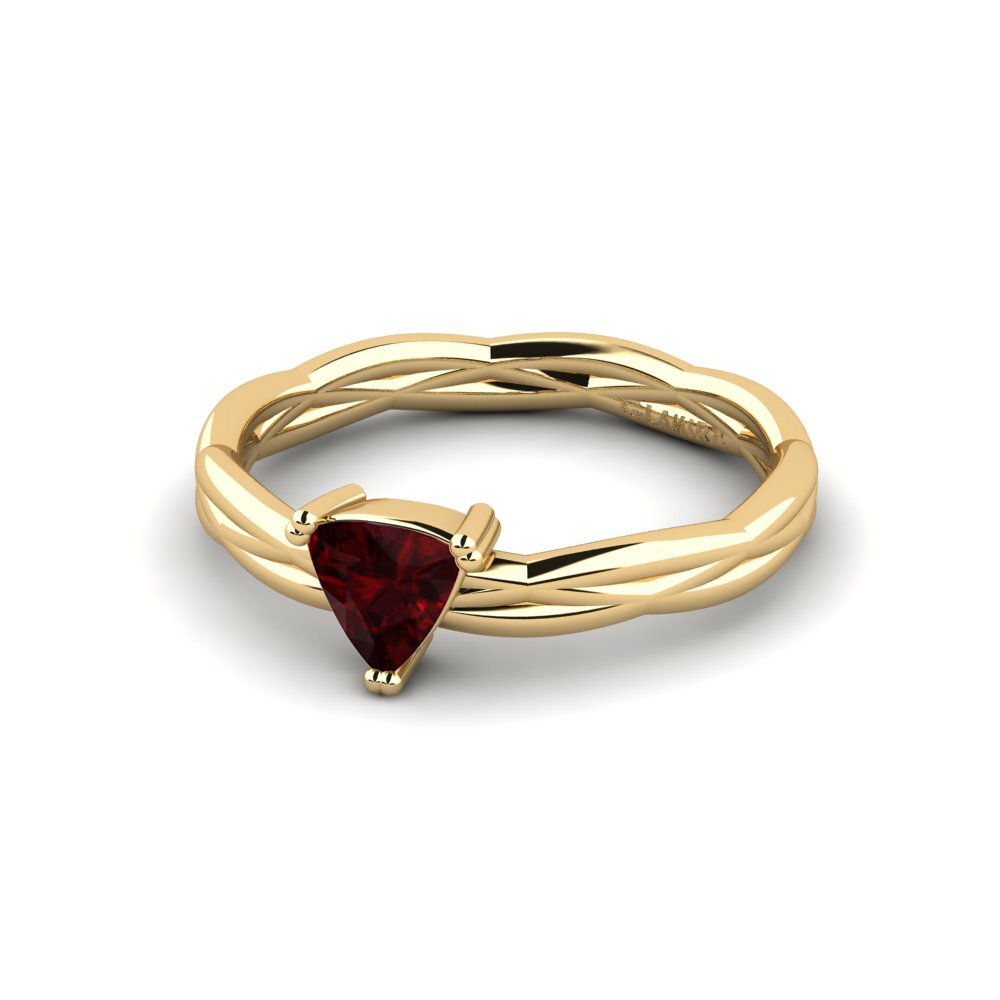 Trillion Garnet Engagement Ring Tribnys