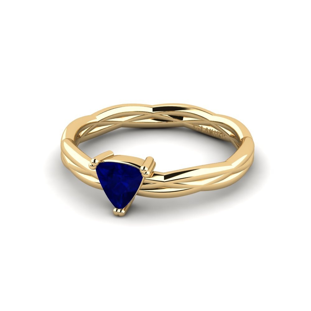 Trillion Sapphire Engagement Ring Tribnys