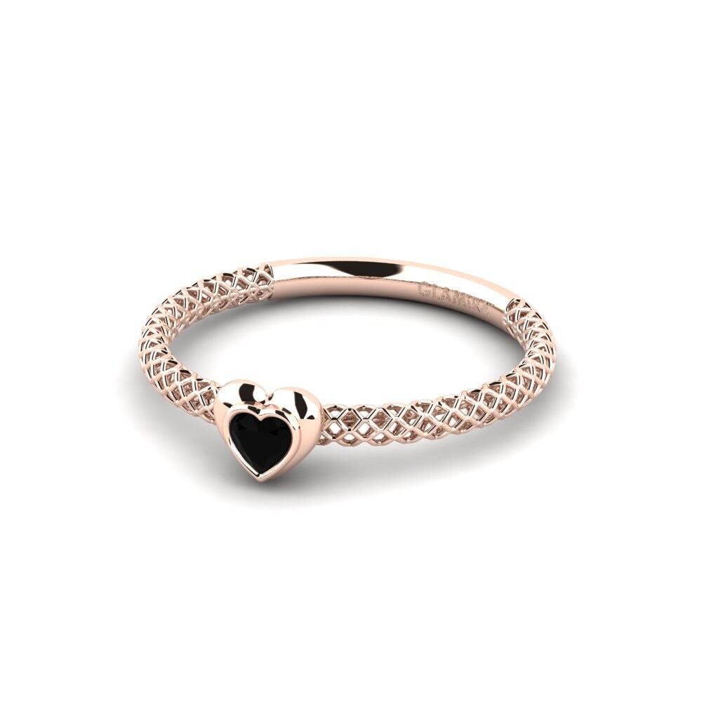 14ct Rose Gold Black Onyx Engagement Ring Westbrook