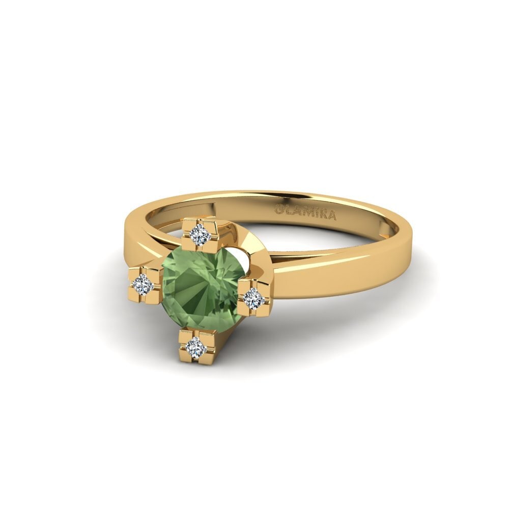 Zafiro Verde Anillo de compromiso Yrmen