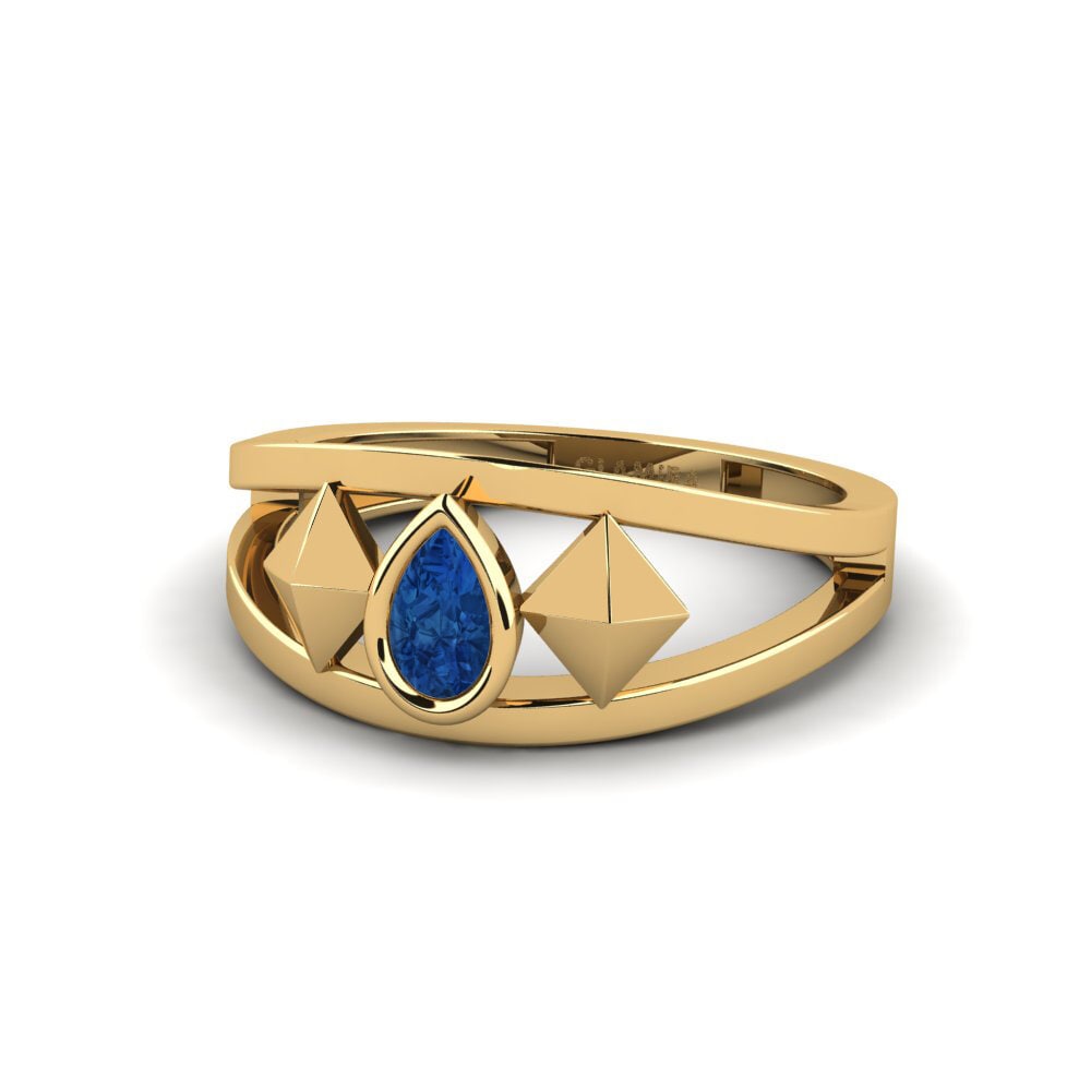 Circonita Azul Oscuro Anillo de compromiso Zfarel