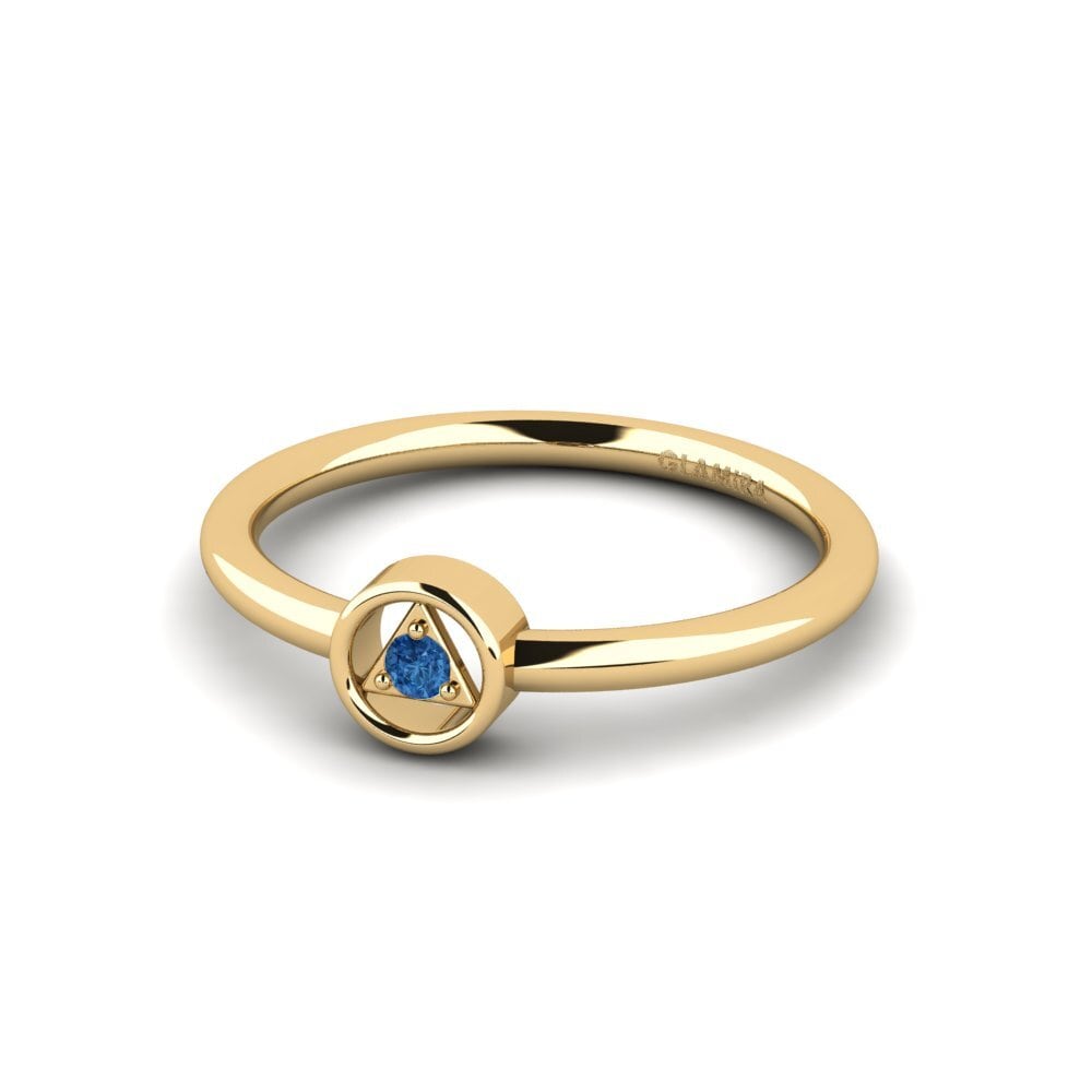 Circonita Azul Oscuro Anillo de compromiso Zienasas