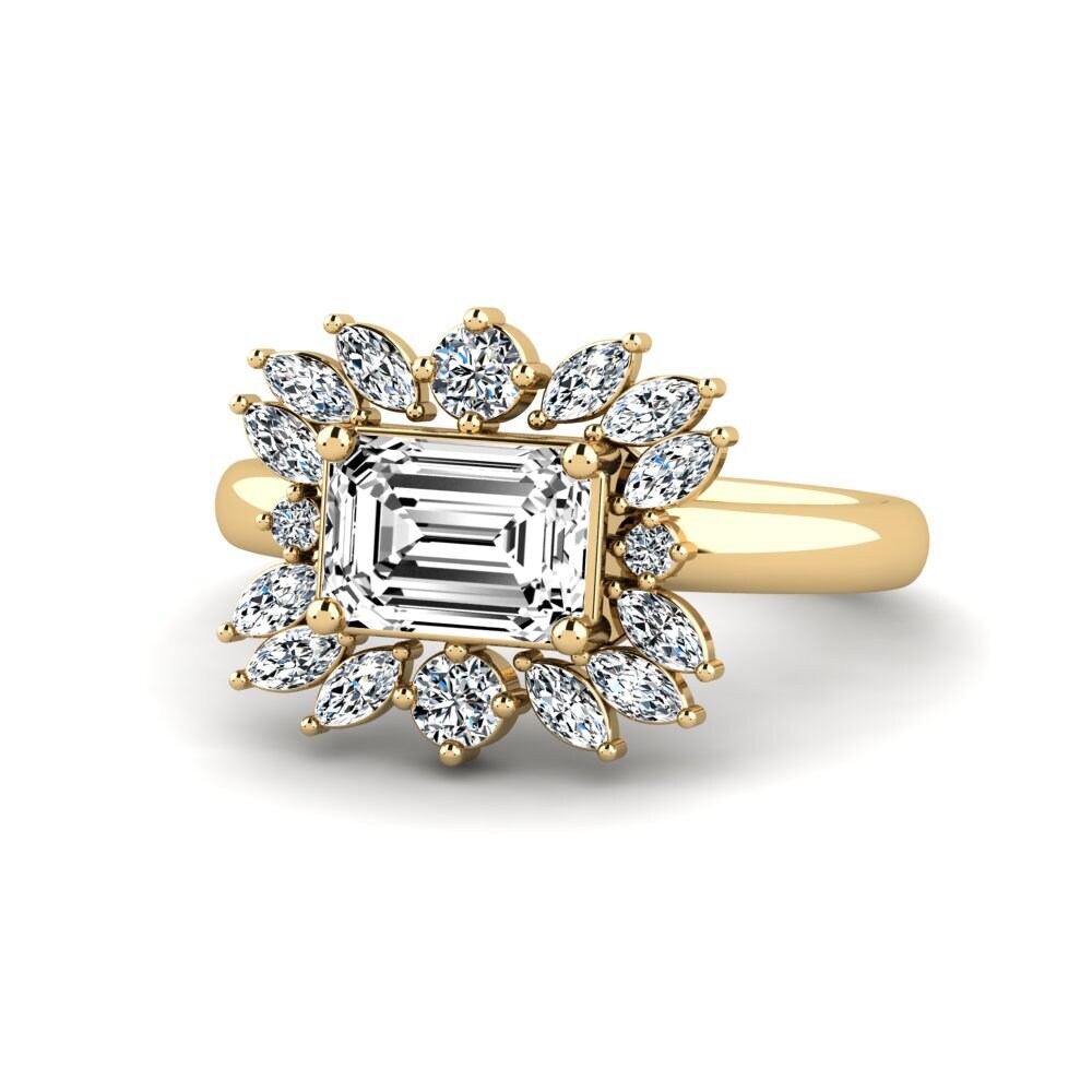 Moissanite Anel de Noivado Hram