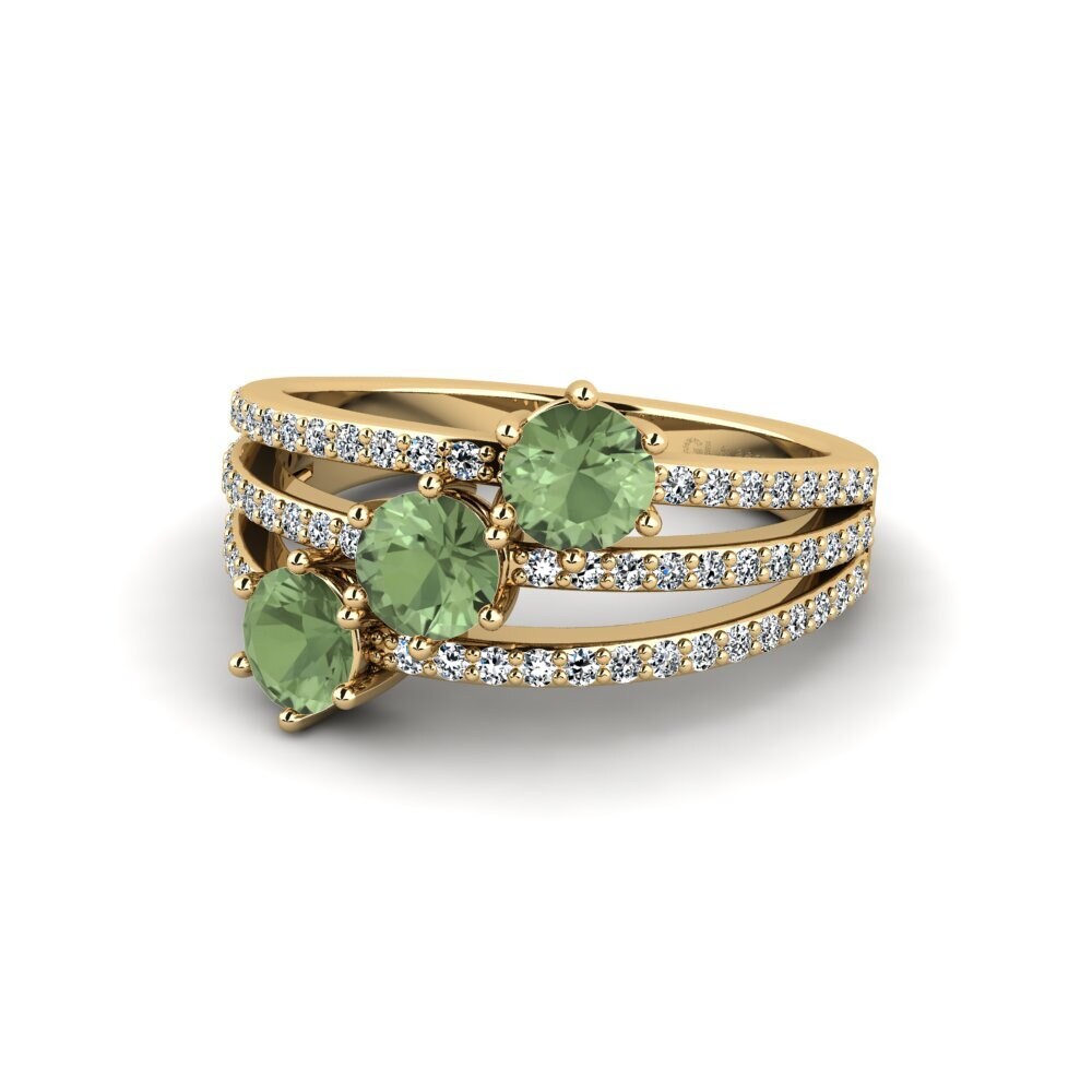 Green Sapphire Engagement Ring Mojec