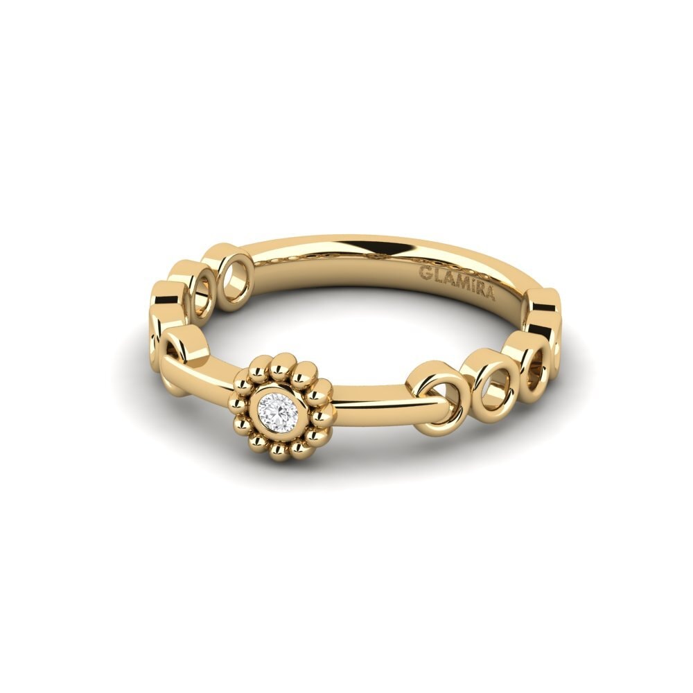Zafiro blanco Anillo de compromiso Plifal