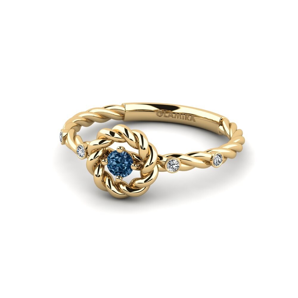 Diamante Azul Anillo de compromiso Rapertur