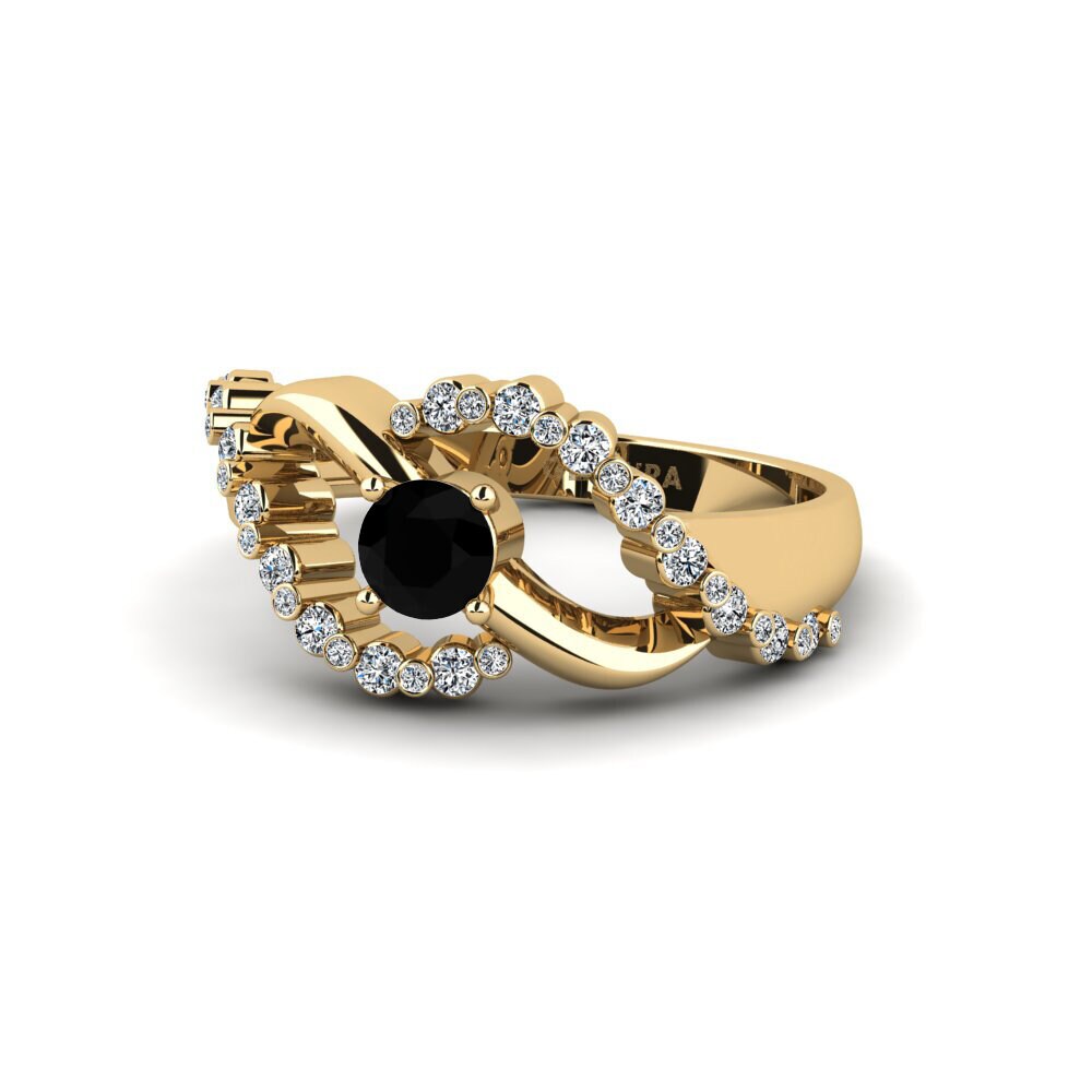 Black Diamond Engagement Ring Rowit
