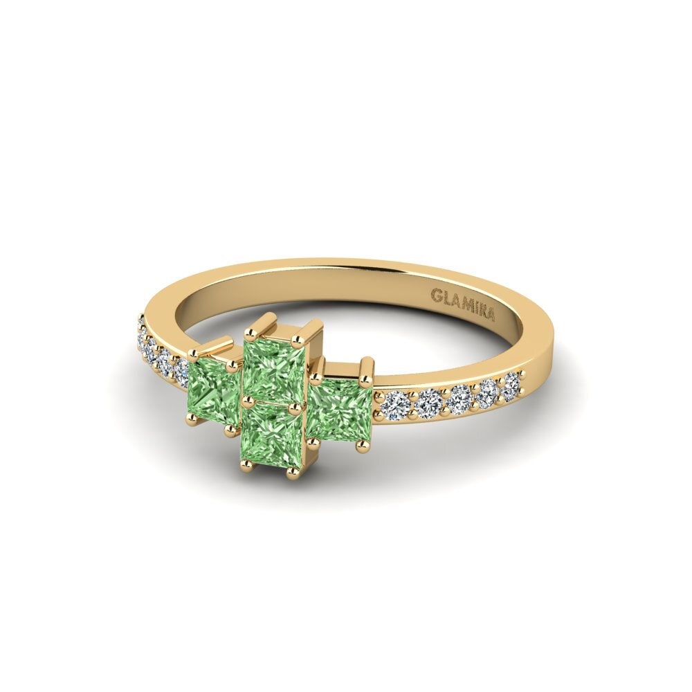 Diamante Verde Anillo de compromiso Spinalonga