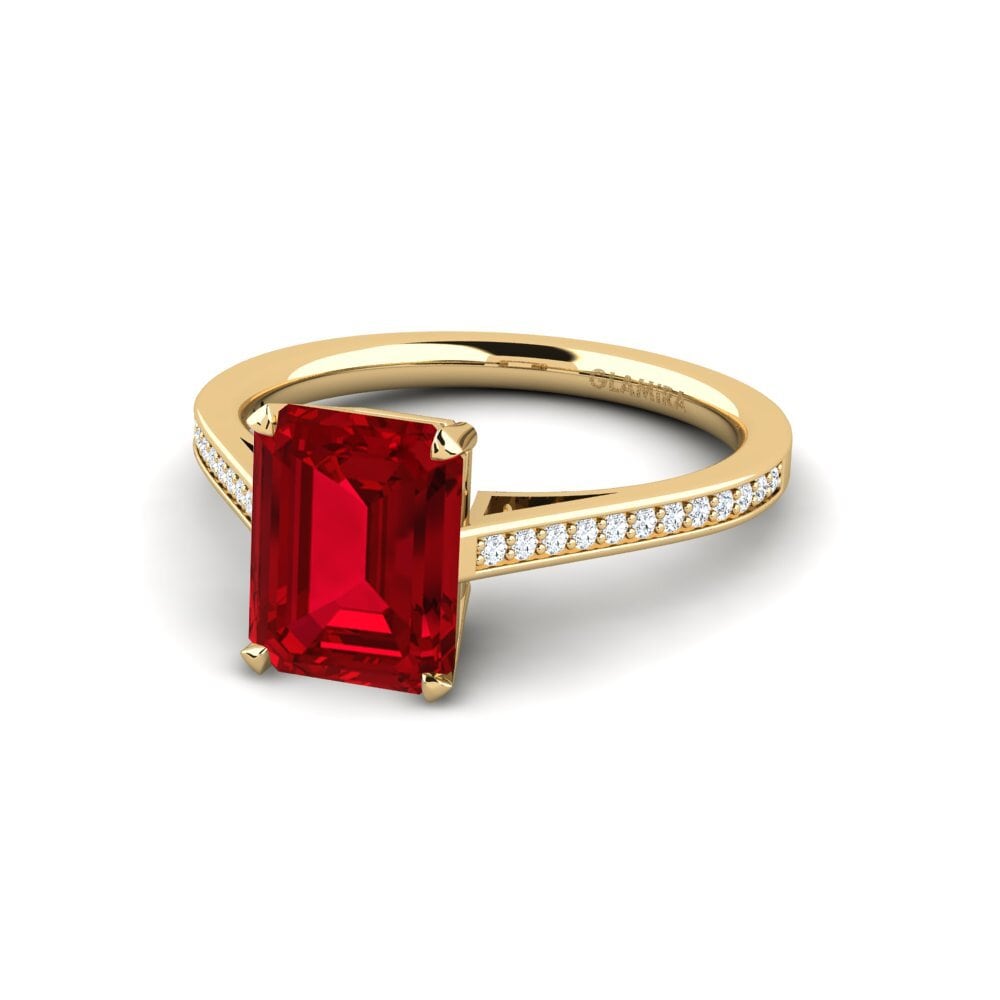 Red Zirconia Engagement Ring Subtend - 2.68 crt
