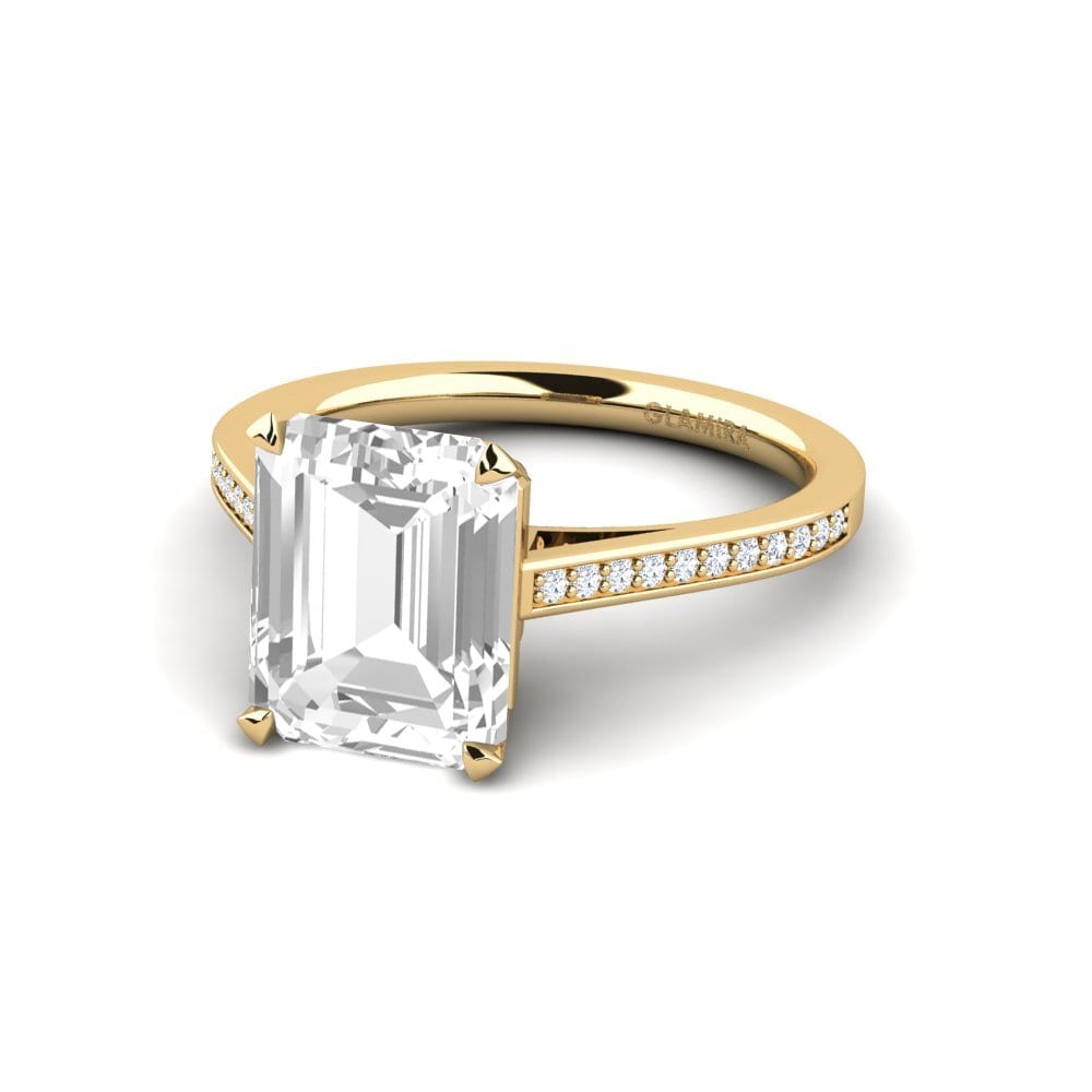 Topacio blanco Anillo de compromiso Subtend - 3.70 crt