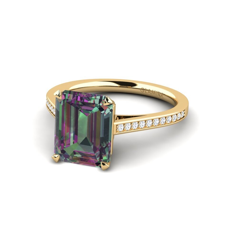Mystic Topaz Engagement Ring Subtend - 3.70 crt