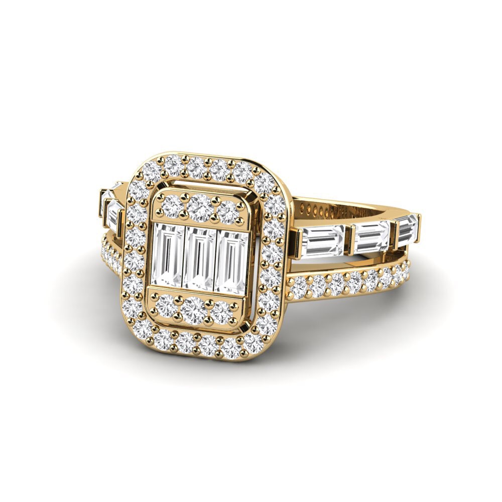 Zafiro blanco Anillo de compromiso Tam