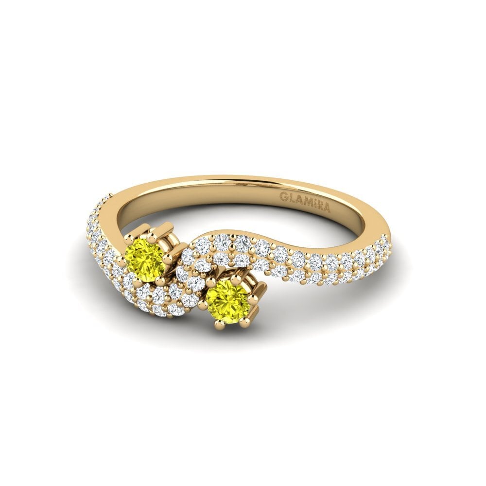 Diamante Amarelo Anel de Noivado Tyrahl