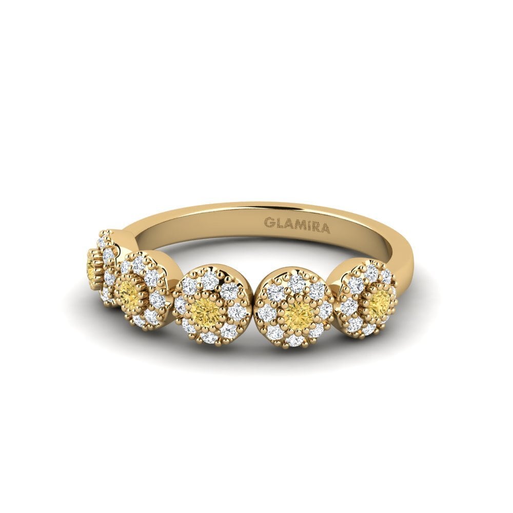 Diamante Amarelo Anel de Noivado Ufficio