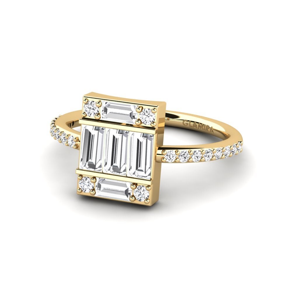 Zafiro blanco Anillo de compromiso Undergird