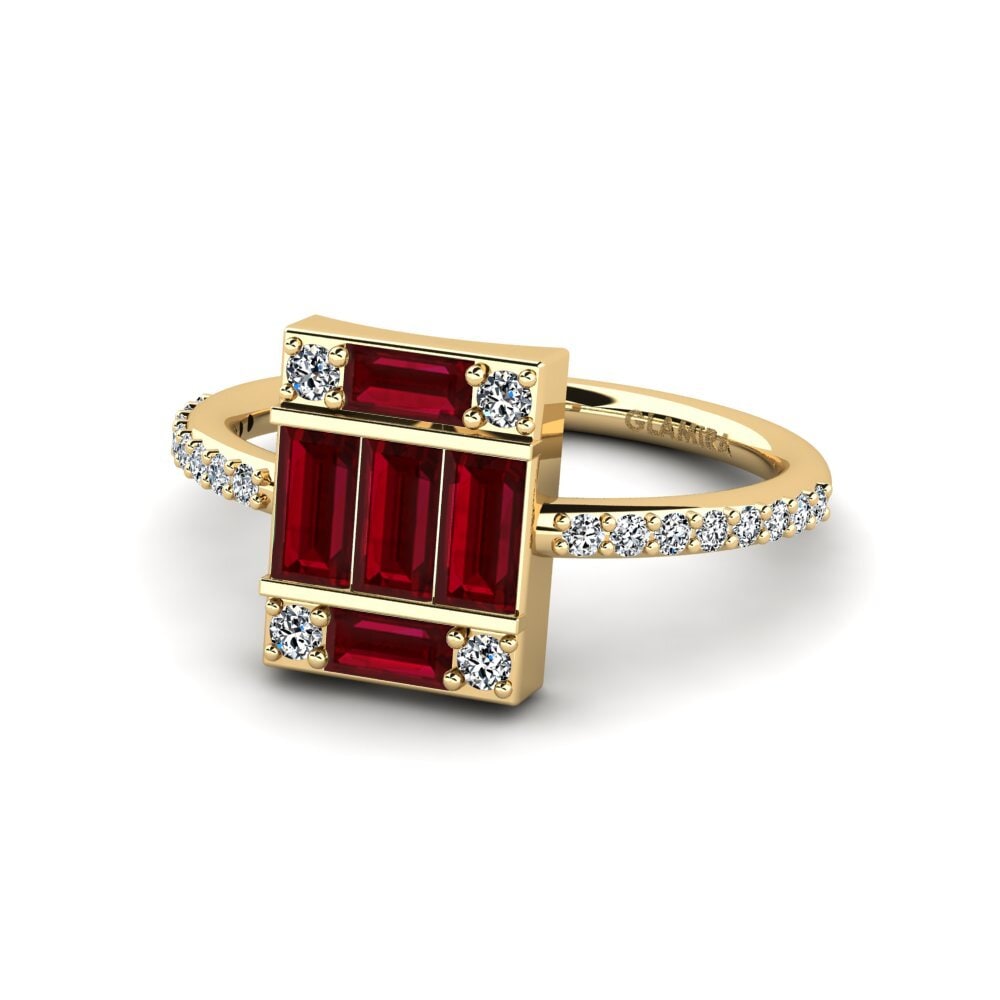 Red Zirconia Engagement Ring Undergird
