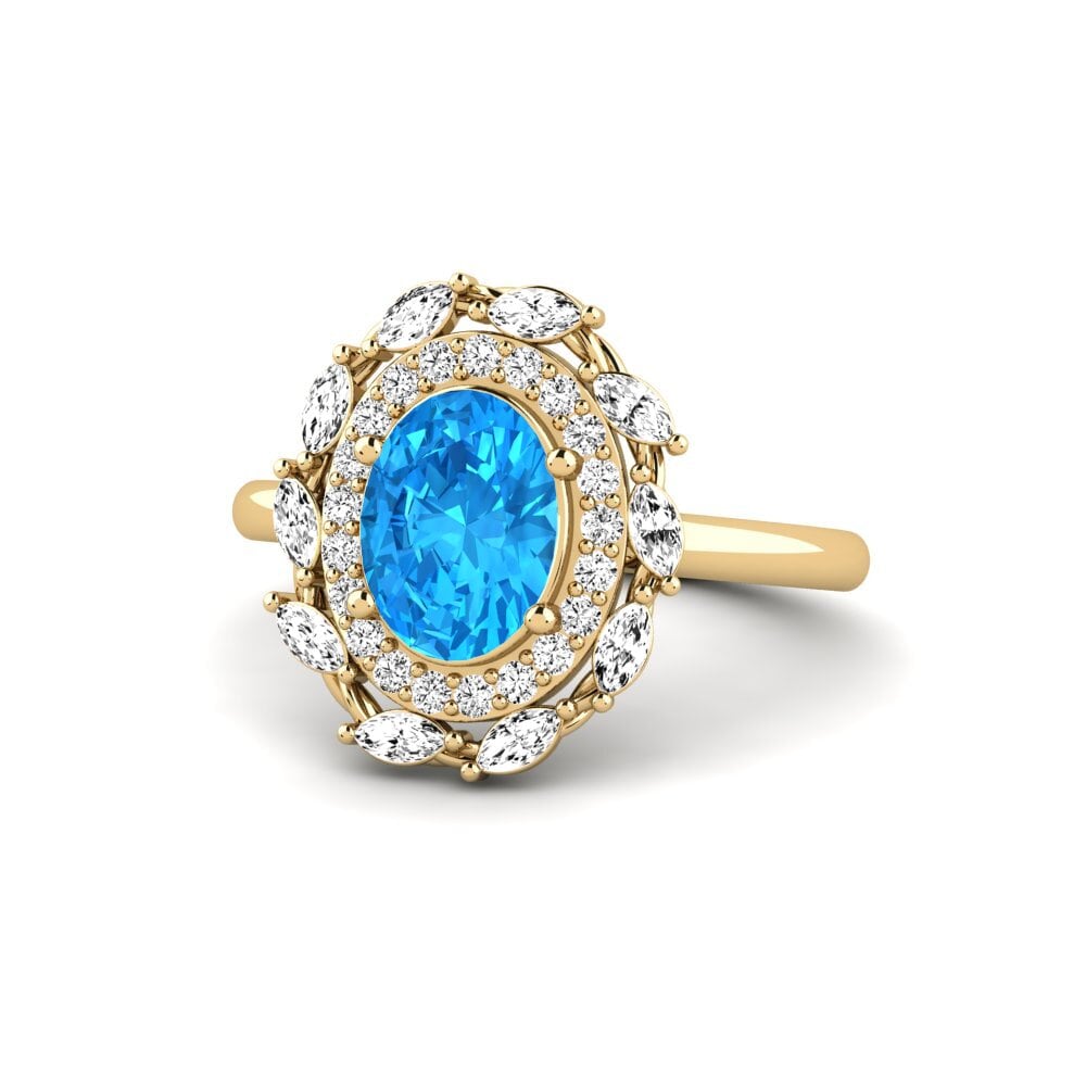 Blue Topaz Engagement Ring Vesphi