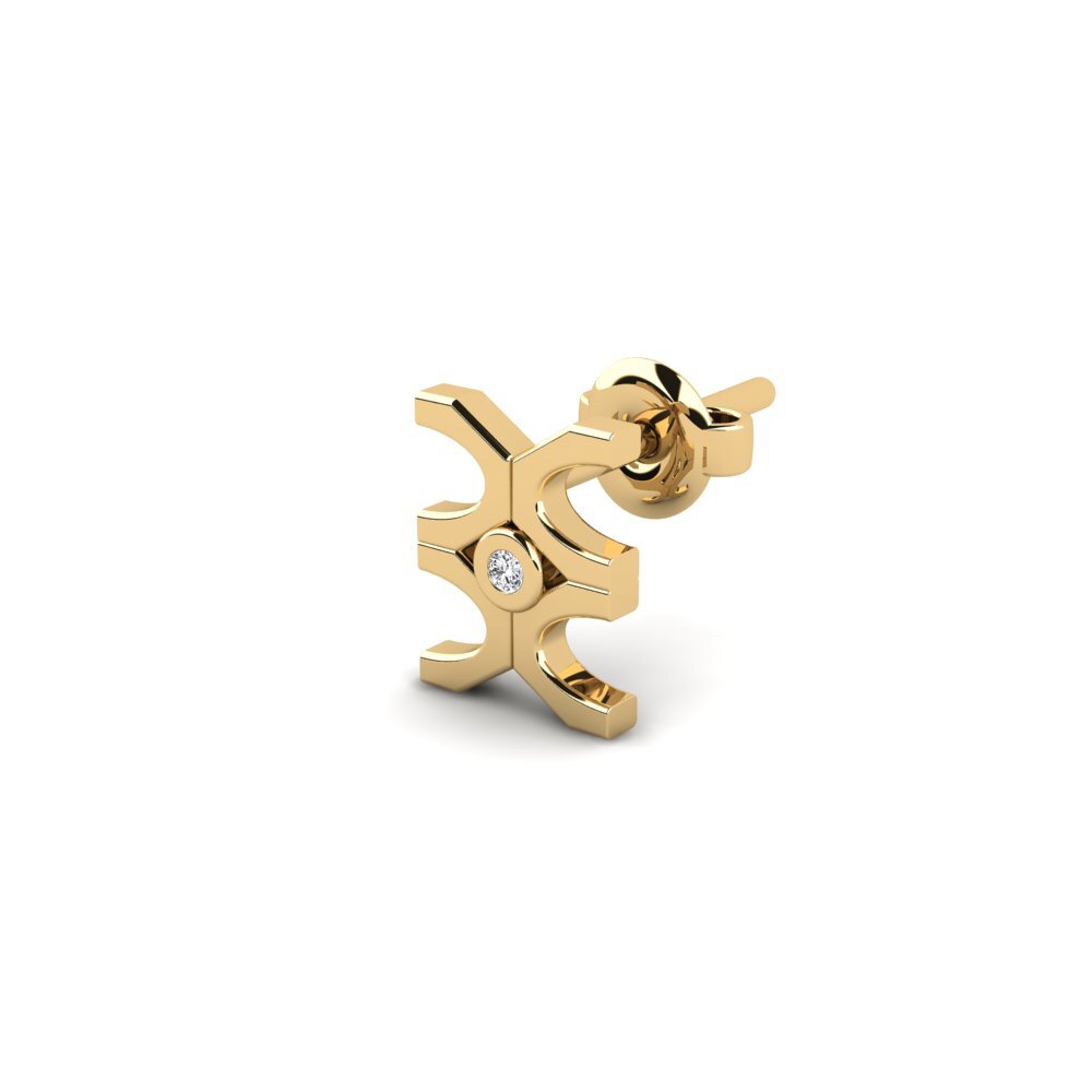 14k Oro Amarillo Pendiente para hombre Crook