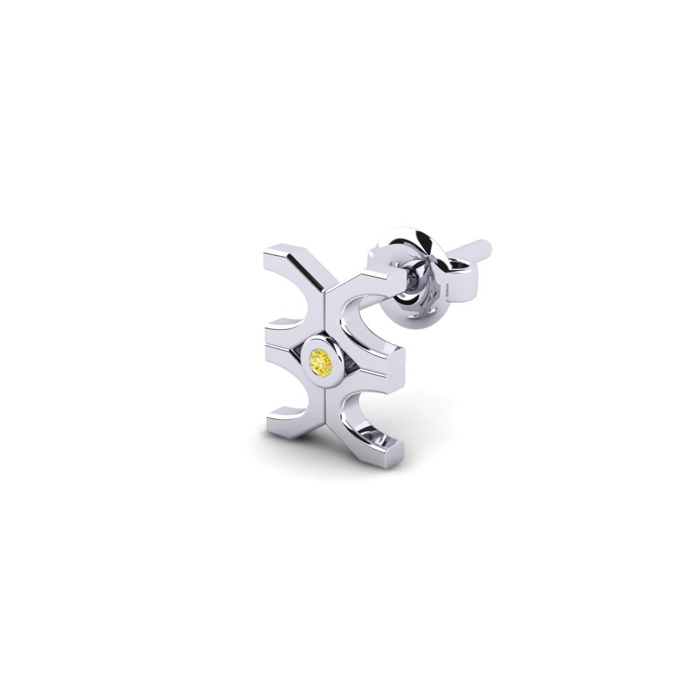 Zafiro amarillo Pendiente para hombre Crook