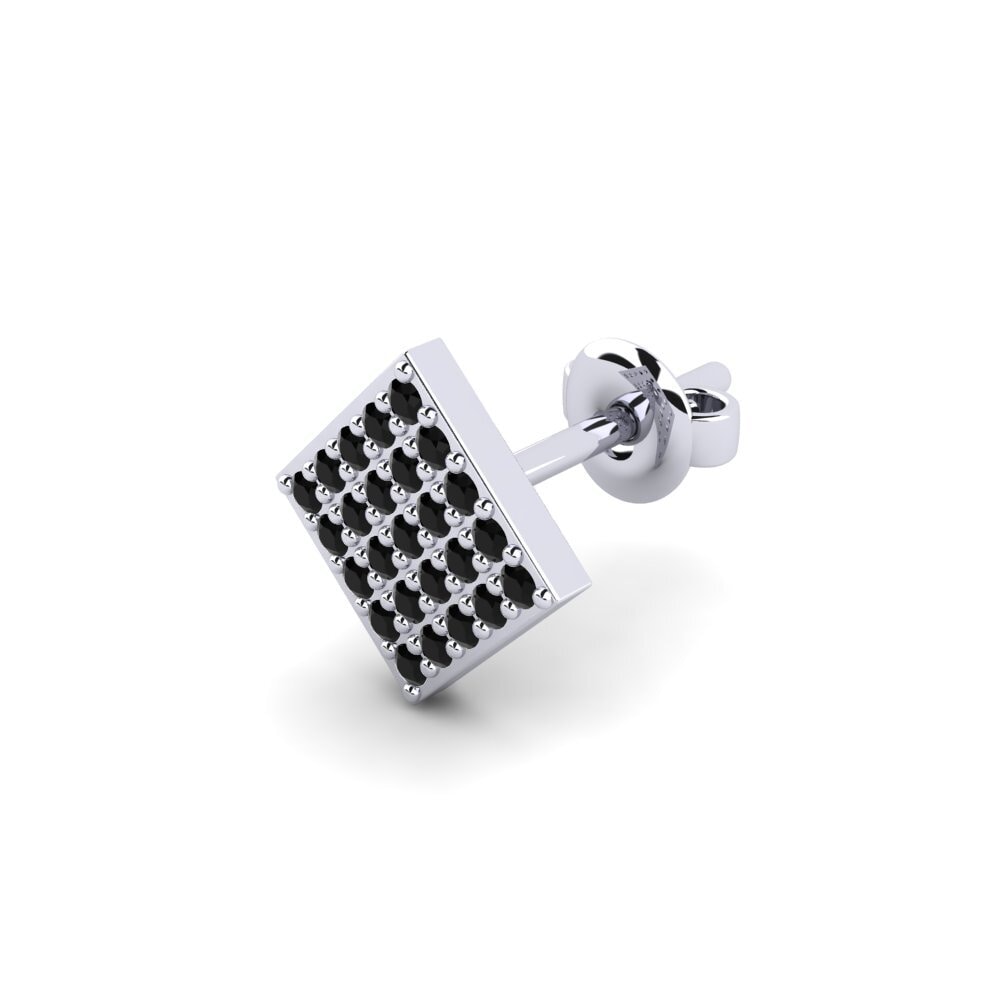 14k White Gold Men's Earring Efstratios - A