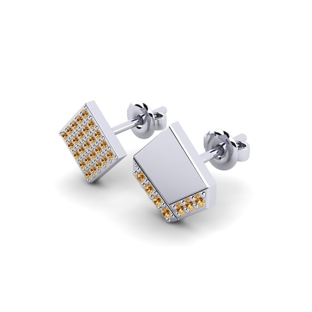 925 stříbro Hnědý diamant Pánské náušnice Efstratios - SET