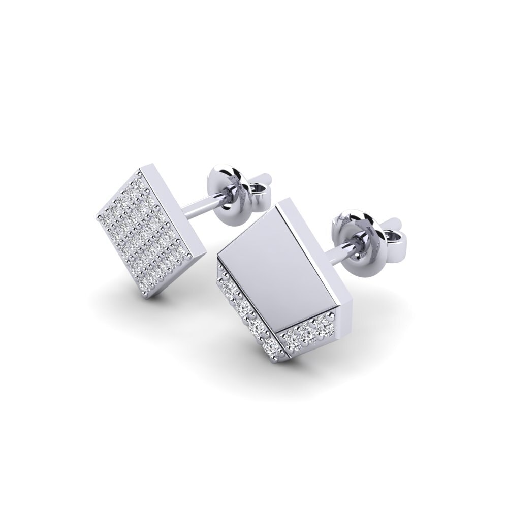 925 stříbro Diamant Brilliant Pánské náušnice Efstratios - SET