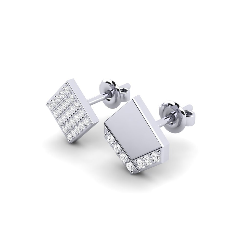 925 stříbro Diamant-safír Pánské náušnice Efstratios - SET