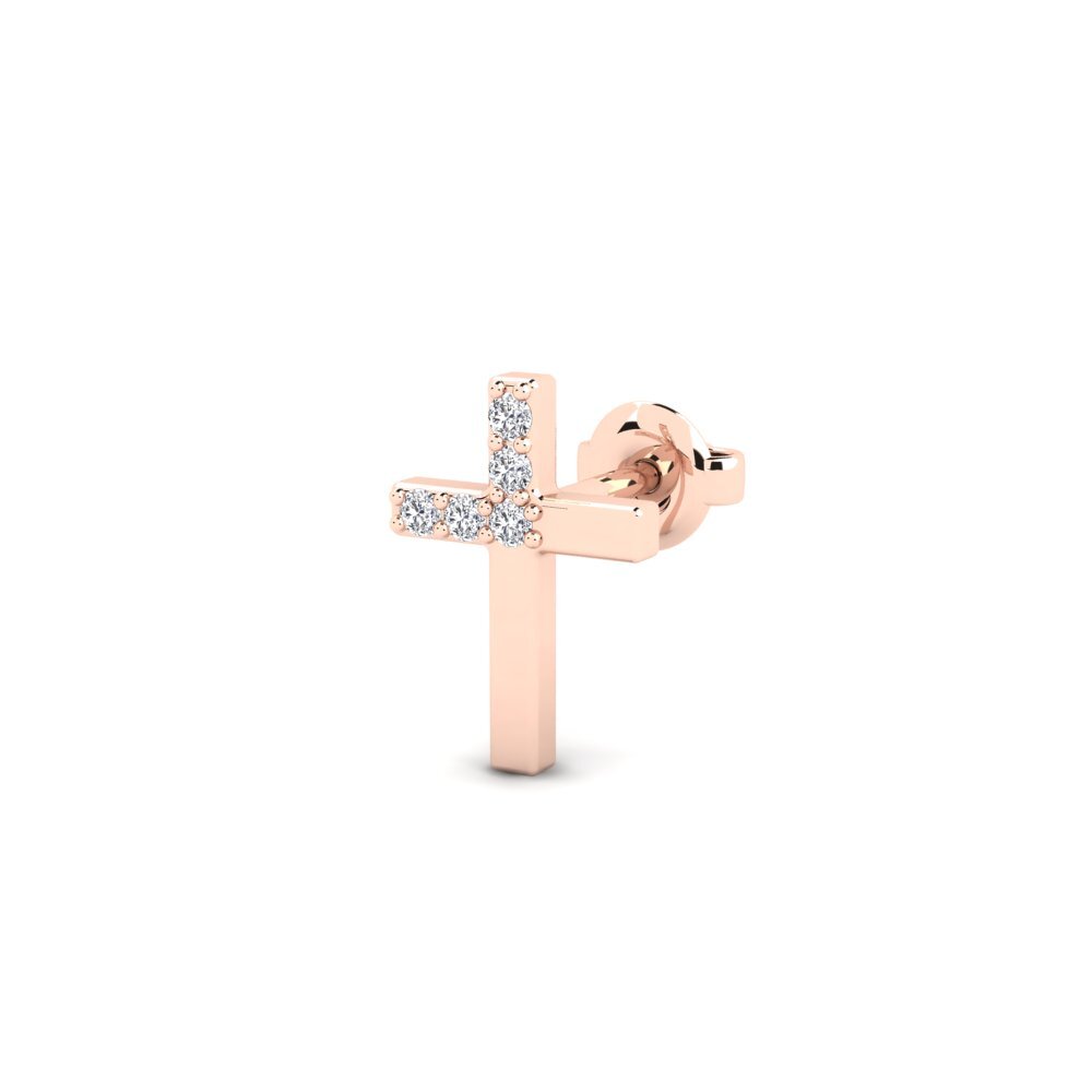14ct Rose Gold Men's Earring Oslo - B