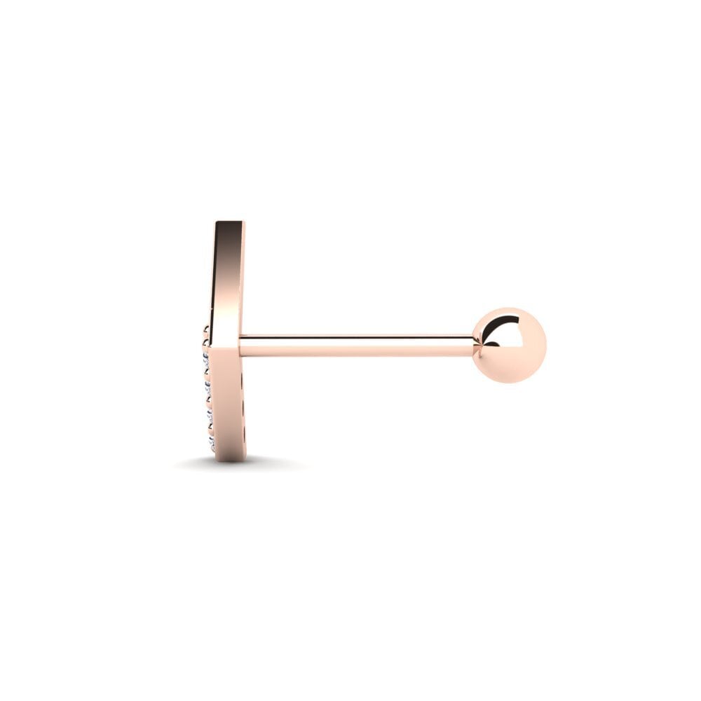18k Oro Rosa Diamante Piercing oreja hombre Pasas